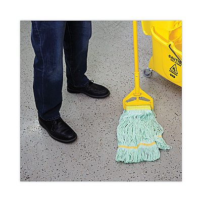 Boardwalk EcoMop Looped-End Mop Head, Recycled Fibers, Medium Size, Green, 12/Carton (BWK1200MCT)