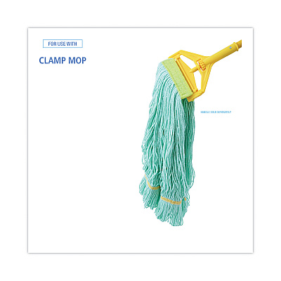 Boardwalk EcoMop Looped-End Mop Head, Recycled Fibers, Medium Size, Green (BWK1200MEA)