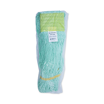Boardwalk EcoMop Looped-End Mop Head, Recycled Fibers, Medium Size, Green (BWK1200MEA)