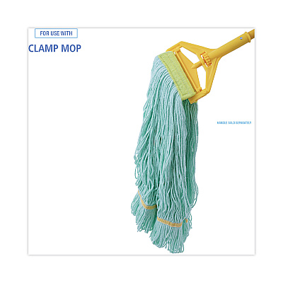 Boardwalk EcoMop Looped-End Mop Head, Recycled Fibers, Extra Large Size, Green (BWK1200XL)