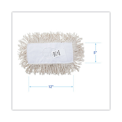 Boardwalk Mop Head, Dust, Cotton, 12 x 5, White (BWK1312)