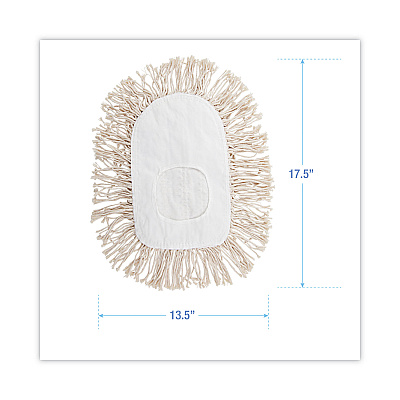 Boardwalk Wedge Dust Mop Head, Cotton, 17.5 x 13.5, White (BWK1491)