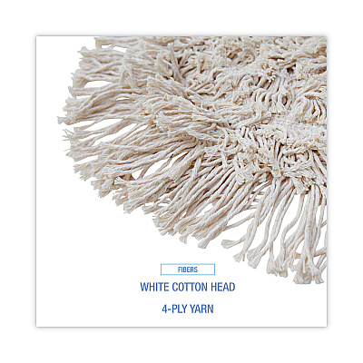 Boardwalk Wedge Dust Mop Head, Cotton, 17.5 x 13.5, White (BWK1491)