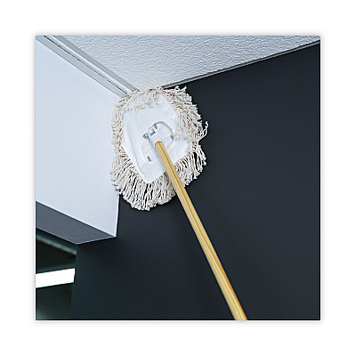 Boardwalk Wedge Dust Mop Head, Cotton, 17.5 x 13.5, White (BWK1491)