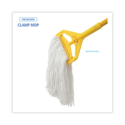 Boardwalk Mop Head, Value Standard Head, Rayon Fiber, Cut-End, Size No. 16, White, 12/Carton (BWK2016R)