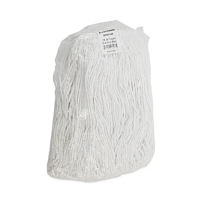 Boardwalk Mop Head, Value Standard Head, Rayon Fiber, Cut-End, Size No. 16, White, 12/Carton (BWK2016R)