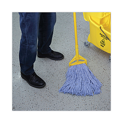 Boardwalk Mop Head, Standard Head, Cotton/Synthetic Fiber, Cut-End, #24, Blue, 12/Carton (BWK2024B)