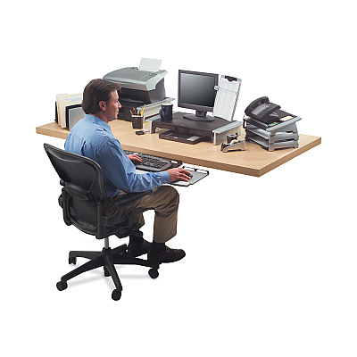 Fellowes Office Suites Printer/Machine Stand, 21.25 x 18.06 x 5.25, Black/Silver (FEL8032601)