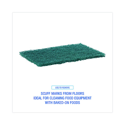 Boardwalk Heavy-Duty Scour Pad, 6 x 9, Green 15/Carton (BWK186)