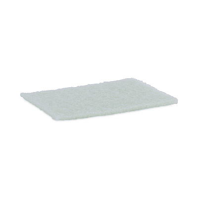 Boardwalk Light Duty Scour Pad, White, 6 x 9, White, 20/Carton (BWK198)