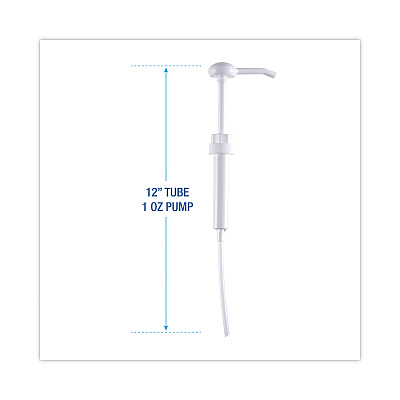 Boardwalk Siphon Pump, 1 oz/Pump, For 1 gal Bottles, Plastic, 12" Tube, White, 12/Carton (BWK00417)