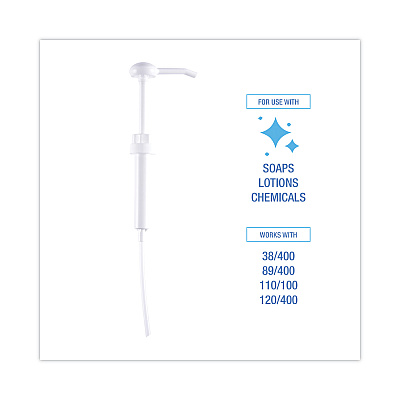Boardwalk Siphon Pump, 1 oz/Pump, For 1 gal Bottles, Plastic, 12" Tube, White, 12/Carton (BWK00417)