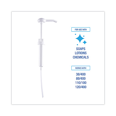 Boardwalk Siphon Pump, 1 oz/Pump, For 1 gal Bottles, Plastic, 12" Tube, White (BWK00417EA)