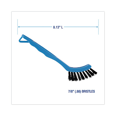 Boardwalk Grout Brush, Black Nylon Bristles, 8.13" Blue Plastic Handle (BWK9008)