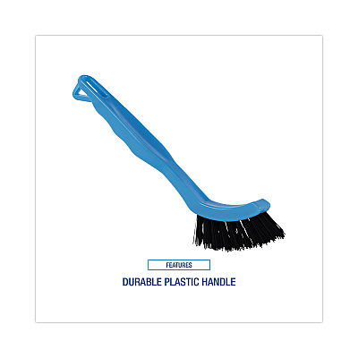 Boardwalk Grout Brush, Black Nylon Bristles, 8.13" Blue Plastic Handle (BWK9008)