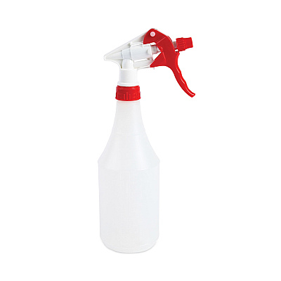 Boardwalk Trigger Sprayer 250, 8" Tube, Fits 16-24 oz Bottles, Red/White, 24/Carton (BWK09227)