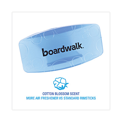 Boardwalk Bowl Clip, Cotton Blossom Scent, Blue, 12/Box (BWKCLIPCBL)