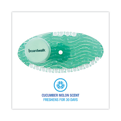 Boardwalk Curve Air Freshener, Cucumber Melon, Solid, Green, 10/Box (BWKCURVECME)