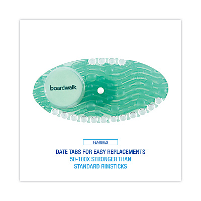 Boardwalk Curve Air Freshener, Cucumber Melon, Solid, Green, 10/Box (BWKCURVECME)
