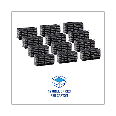 Boardwalk Grill Brick, 8 x 4, Black, 12/Carton (BWKGB12PC)