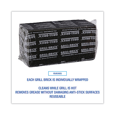 Boardwalk Grill Brick, 8 x 4, Black, 12/Carton (BWKGB12PC)