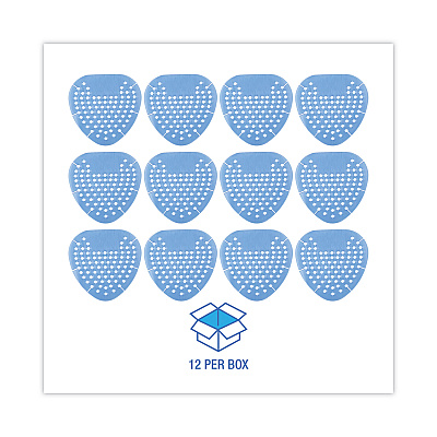 Boardwalk Gem Urinal Screens, Cotton Blossom Scent, Blue, 12/Box (BWKGEMCBL)