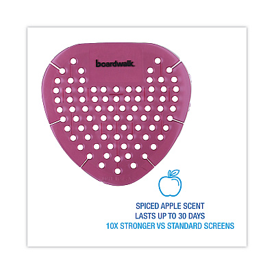 Boardwalk Gem Urinal Screens, Spiced Apple Scent, Red, 12/Box (BWKGEMSAP)