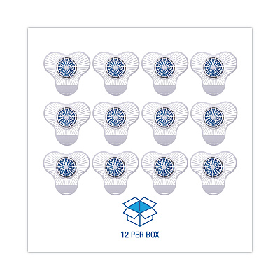 Boardwalk Urinal Screen with Non-Para Cleaner Block, Green Apple Scent, 3.25 oz, Blue/White, 12/Box (BWKNUS)