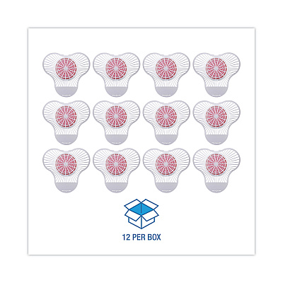 Boardwalk Urinal Screen with Para Deodorizer Block, Cherry Scent, 3 oz, Red/White, 12/Box (BWKPBS)
