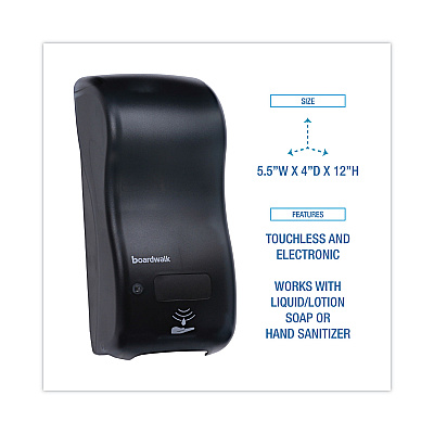 Boardwalk Bulk Fill Soap Dispenser, 900 mL, 5.5 x 4 x 12, Black (BWKSH900SBBW)
