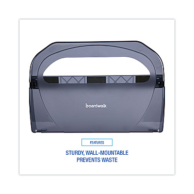 Boardwalk Toilet Seat Cover Dispenser, 17.25 x 3.13 x 11.75, Smoke Black (BWKTS510SBBWEA)