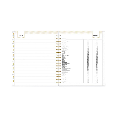 Blue Sky Day Designer Daily/Monthly Frosted Planner, Rugby Stripe Artwork, 10 x 8, Black/White Cover, 12-Month (July-June): 2025-2026 (137885)