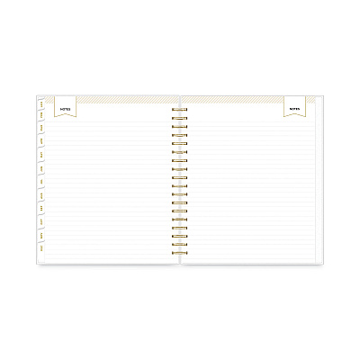 Blue Sky Day Designer Daily/Monthly Frosted Planner, Rugby Stripe Artwork, 10 x 8, Black/White Cover, 12-Month (July-June): 2025-2026 (137885)