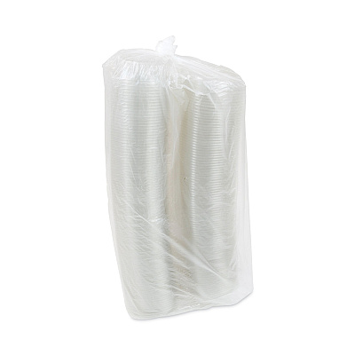 Pactiv Evergreen EarthChoice Recycled PET Hinged Container, 8 oz, 4.92 x 5.87 x 1.32, Clear, Plastic, 200/Carton (PCT0CA910080000)