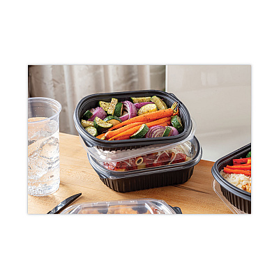 Pactiv Evergreen EarthChoice MealMaster Container, 16 oz, 8.13 x 6.5 x 1, Black, Plastic, 252/Carton (PCT0CN846160000)