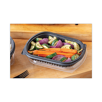 Pactiv Evergreen EarthChoice MealMaster Container, 16 oz, 8.13 x 6.5 x 1, Black, Plastic, 252/Carton (PCT0CN846160000)