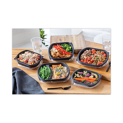 Pactiv Evergreen EarthChoice MealMaster Container, 16 oz, 8.13 x 6.5 x 1, Black, Plastic, 252/Carton (PCT0CN846160000)
