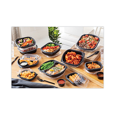 Pactiv Evergreen EarthChoice MealMaster Container, 16 oz, 8.13 x 6.5 x 1, Black, Plastic, 252/Carton (PCT0CN846160000)