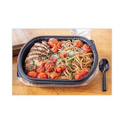 Pactiv Evergreen Clearview Micromax Microwavable Container, 36 oz, 9.38 x 8 x 1.5, Black, Plastic, 250/Carton (PCT0CN846360000)