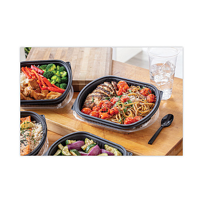 Pactiv Evergreen Clearview Micromax Microwavable Container, 36 oz, 9.38 x 8 x 1.5, Black, Plastic, 250/Carton (PCT0CN846360000)