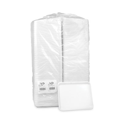 Pactiv Evergreen Supermarket Tray, #12S, 11 x 9 x 0.65, White, Foam, 250/Carton (PCT0TF112S00000)