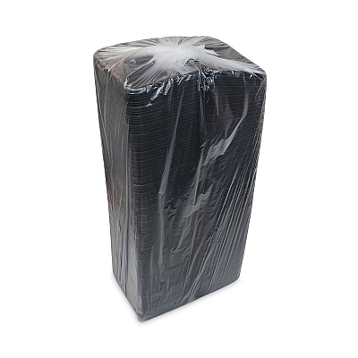 Pactiv Evergreen Supermarket Tray, #4D1, 9.5 x 7 x 1.25, Black, Foam, 500/Carton (PCT0TFB04D10000)