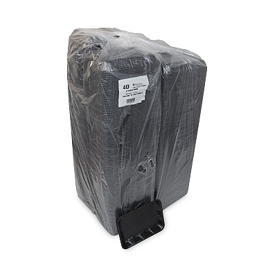 Pactiv Evergreen Supermarket Tray, #4D1, 9.5 x 7 x 1.25, Black, Foam, 500/Carton (PCT0TFB04D10000)