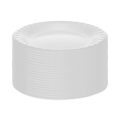 Pactiv Evergreen Placesetter Deluxe Laminated Foam Dinnerware, Plate, 6" dia, White, 1,000/Carton (PCT0TK100060000)