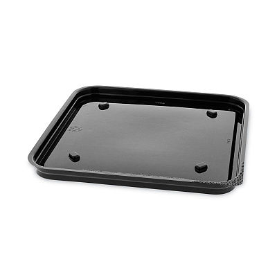 Pactiv Evergreen Recycled Plastic Container, 6 x 6 Brownie Container, 7.5 x 7.5 x 0.56, Black, Plastic, 195/Carton (PCT75SBASE)