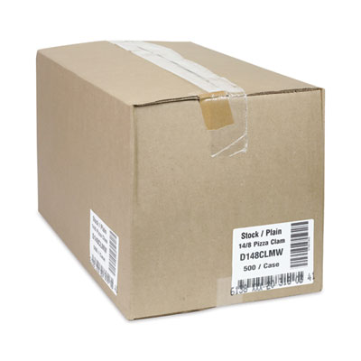 Pactiv Evergreen Paperboard Hinged Container, Pizza Box, 8.26 x 6.56 x 1.5, White, Paper, 500/Carton (PCTD148CLMW)