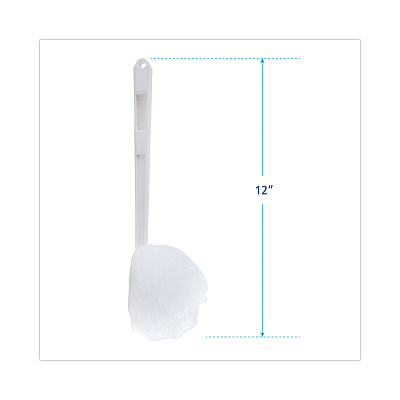 Boardwalk Toilet Bowl Mop, 12" Handle, White (BWK00160EA)