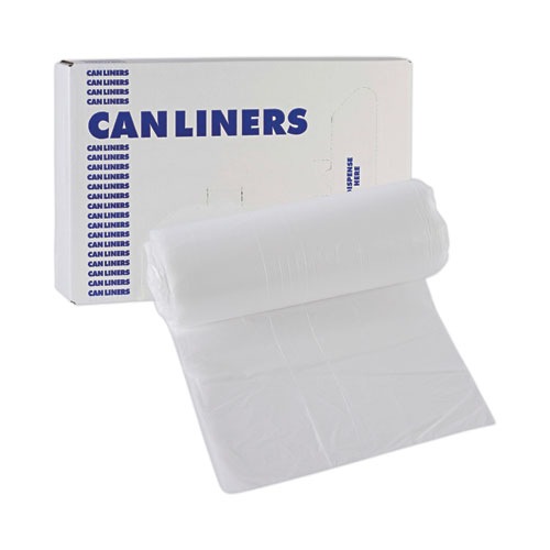 Boardwalk High-Density Can Liners, 16 gal, 6 microns, 24" x 33", Natural, 50 Bags/Roll, 20 Rolls/Carton (243306)