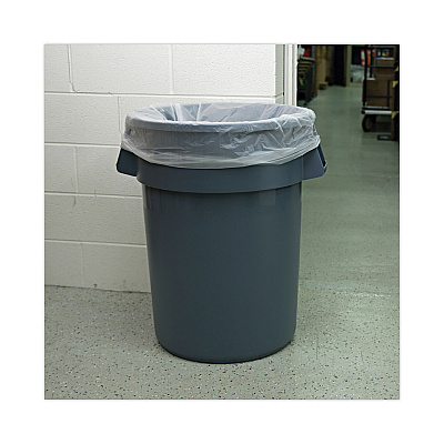 Boardwalk High-Density Can Liners, 60 gal, 14 mic, 38" x 58", Natural, Perforated Roll, 25 Bags/Roll, 8 Rolls/Carton (BWK386016)