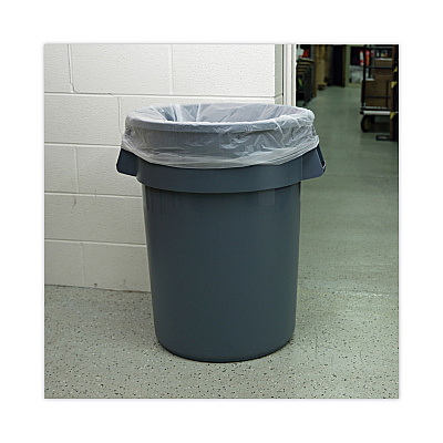 Boardwalk High-Density Can Liners, 45 gal, 10 mic, 40" x 46", Natural, Perforated Roll, 25 Bags/Roll, 10 Rolls/Carton (BWK404612)